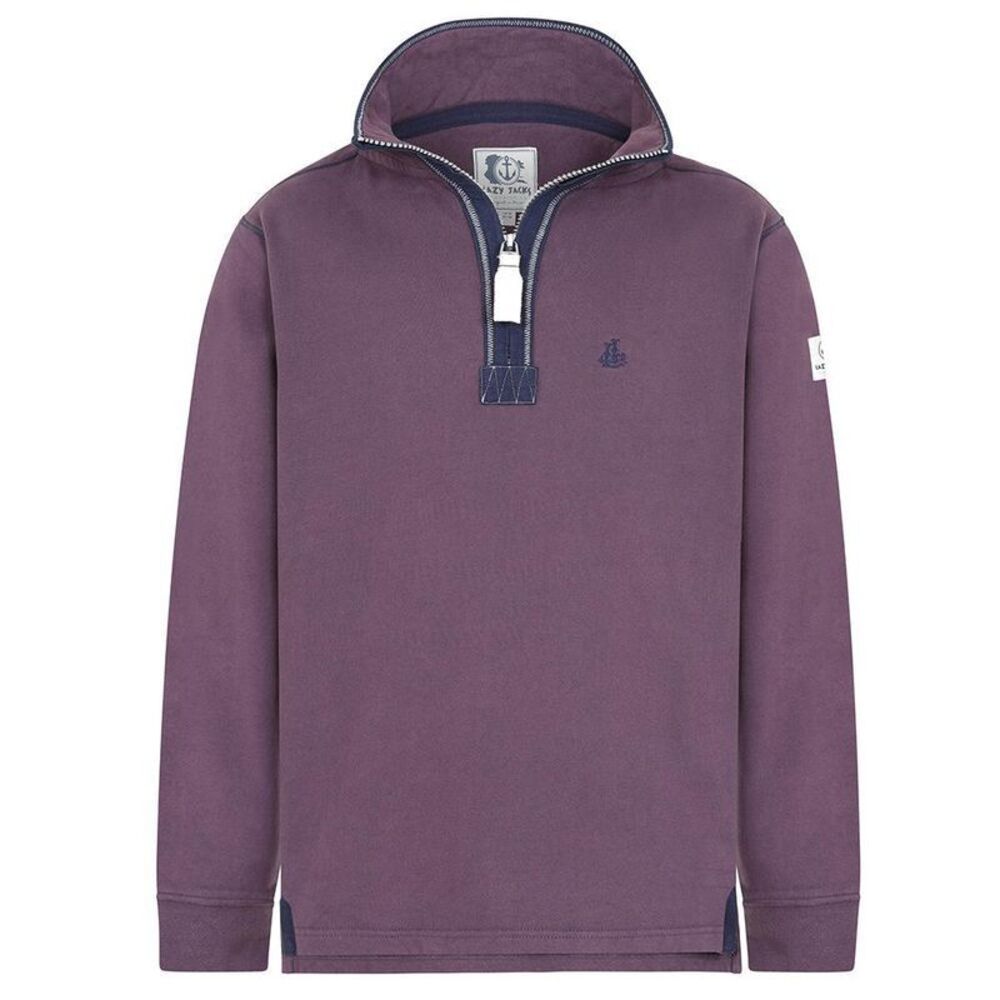 Lazy Jacks Mens Quarter Zip Sweatshirt / Grape